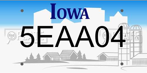 5EAA04 Iowa License Plate