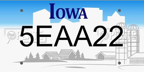 5EAA22 Iowa License Plate