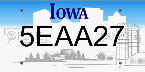 5EAA27 Iowa License Plate
