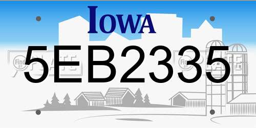 5EB2335 Iowa License Plate