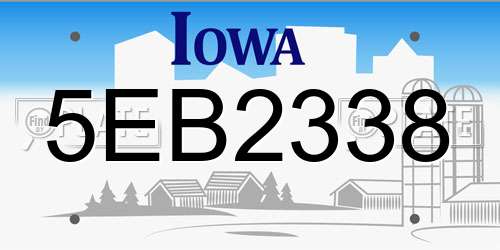 5EB2338 Iowa License Plate