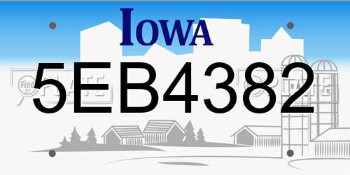 5EB4382 Iowa License Plate