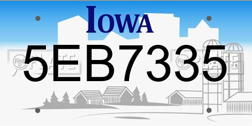 5EB7335 Iowa License Plate