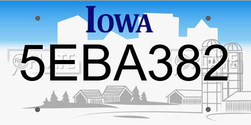 5EBA382 Iowa License Plate