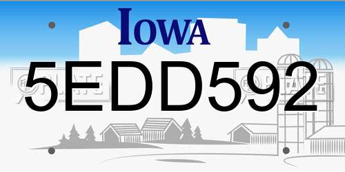 5EDD592 Iowa License Plate