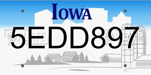5EDD897 Iowa License Plate
