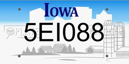 5EI088 Iowa License Plate