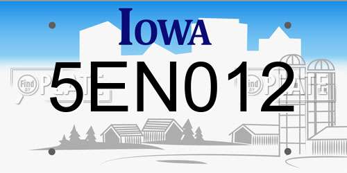 5EN012 Iowa License Plate