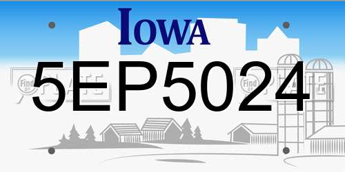 5EP5024 Iowa License Plate