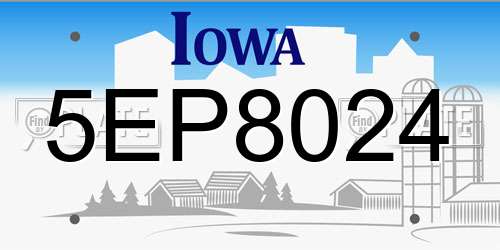 5EP8024 Iowa License Plate