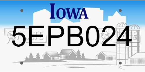 5EPB024 Iowa License Plate