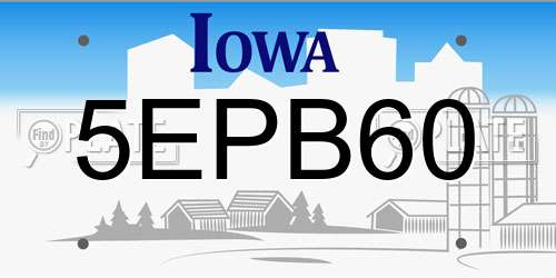 5EPB60 Iowa License Plate