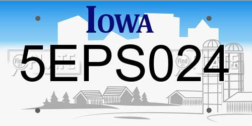5EPS024 Iowa License Plate