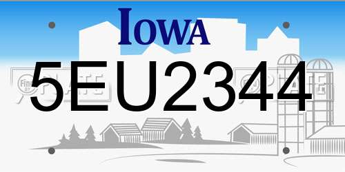 5EU2344 Iowa License Plate