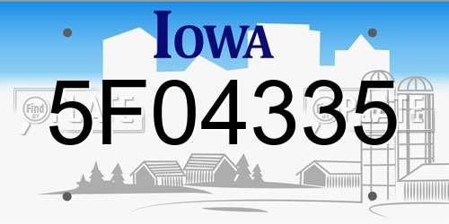 5F04335 Iowa License Plate