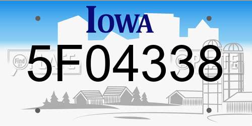 5F04338 Iowa License Plate