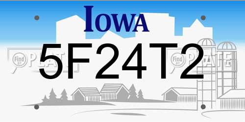 5F24T2 Iowa License Plate