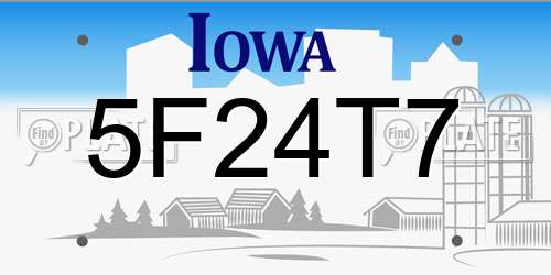 5F24T7 Iowa License Plate