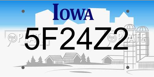 5F24Z2 Iowa License Plate