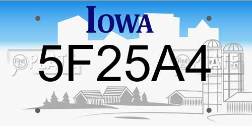 5F25A4 Iowa License Plate