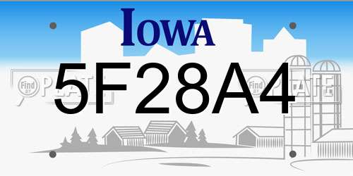 5F28A4 Iowa License Plate