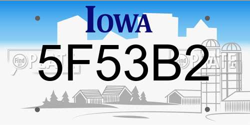 5F53B2 Iowa License Plate