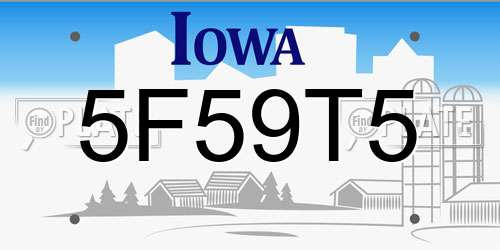 5F59T5 Iowa License Plate