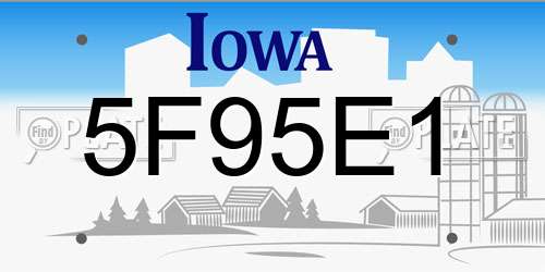 5F95E1 Iowa License Plate