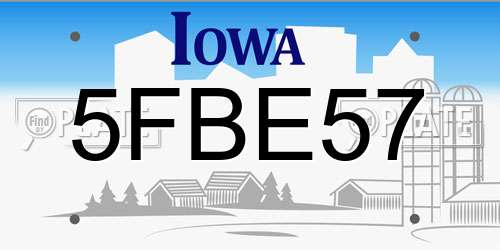 5FBE57 Iowa License Plate