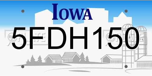 5FDH150 Iowa License Plate