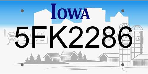5FK2286 Iowa License Plate