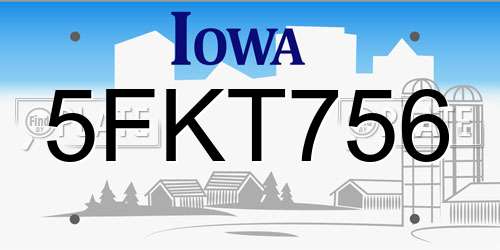 5FKT756 Iowa License Plate