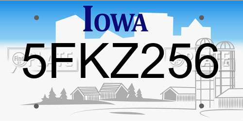 5FKZ256 Iowa License Plate