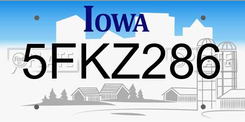 5FKZ286 Iowa License Plate