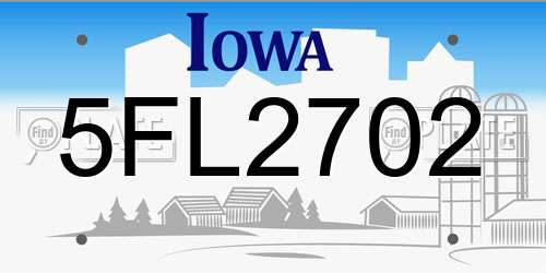 5FL2702 Iowa License Plate