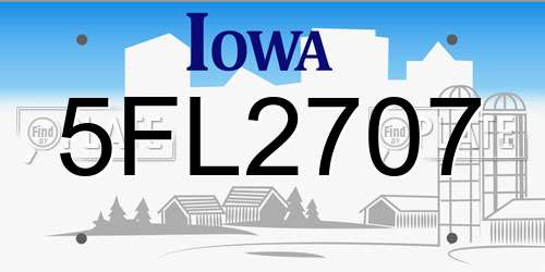 5FL2707 Iowa License Plate