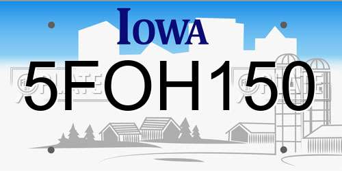 5FOH150 Iowa License Plate