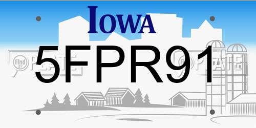 5FPR91 Iowa License Plate