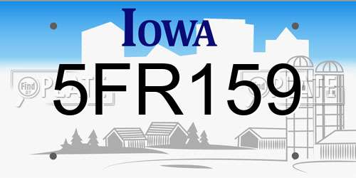 5FR159 Iowa License Plate