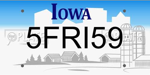 5FRI59 Iowa License Plate