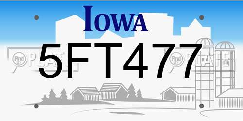 5FT477 Iowa License Plate