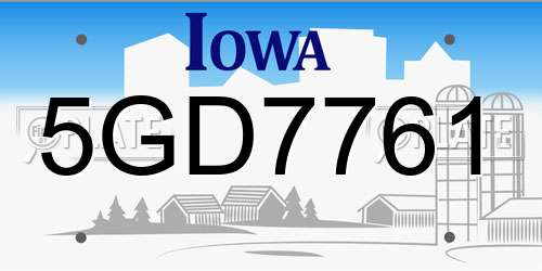 5GD7761 Iowa License Plate