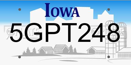 5GPT248 Iowa License Plate