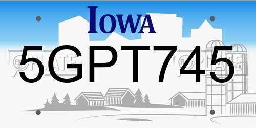 5GPT745 Iowa License Plate