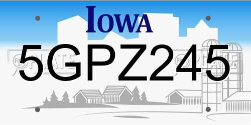 5GPZ245 Iowa License Plate