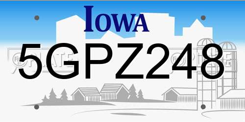 5GPZ248 Iowa License Plate