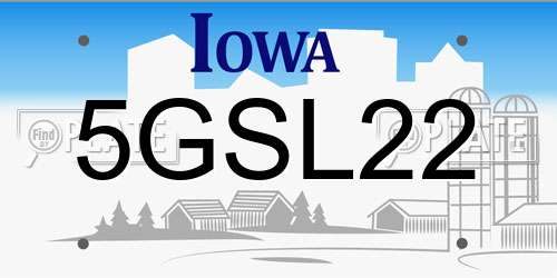 5GSL22 Iowa License Plate