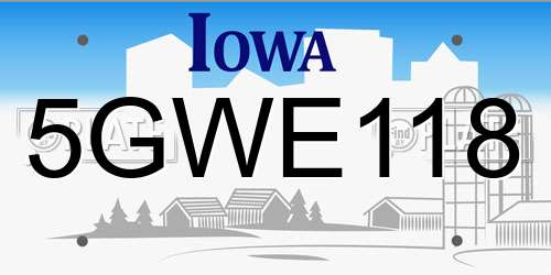 5GWE118 Iowa License Plate