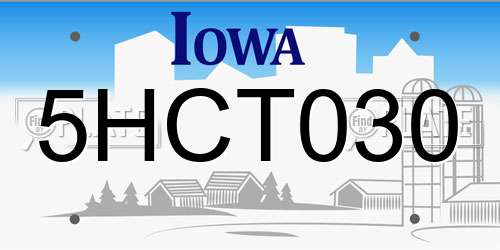 5HCT030 Iowa License Plate