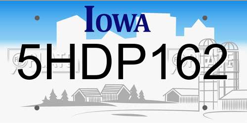 5HDP162 Iowa License Plate